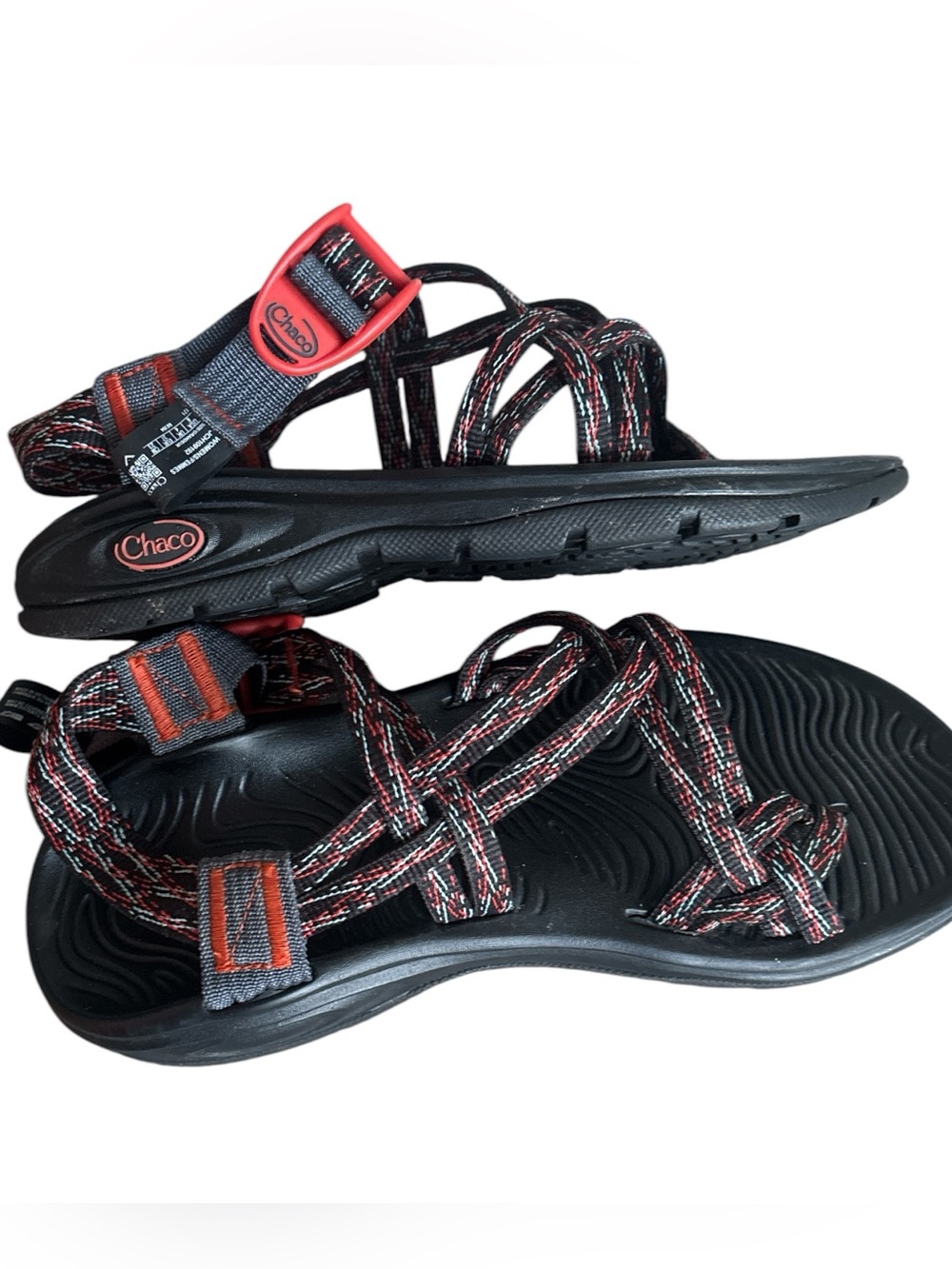 Chaco Women’s Z/Volv X2  Black Sport Sandals with Red Accents